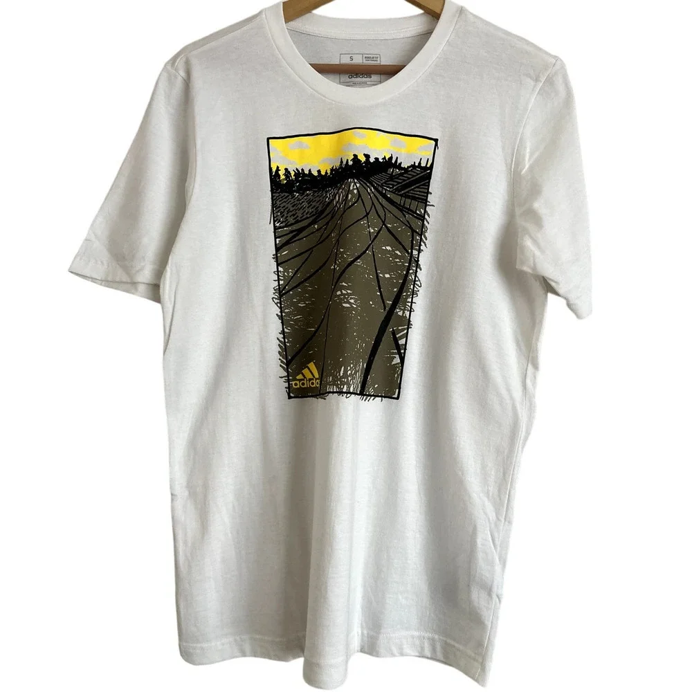 Adidas Men's‎ Small Graphic Tee-Track Illustration-NWT